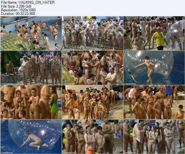 Family nudism video - Walking on water Family nudism video - Walking on water