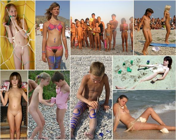 Young nudists photo - Young child gets painted Young nudists photo - Young child gets painted